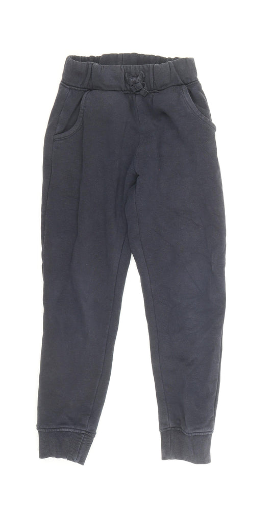 TU Boys Blue Cotton Sweatpants Trousers Size 6 Years Regular Drawstring