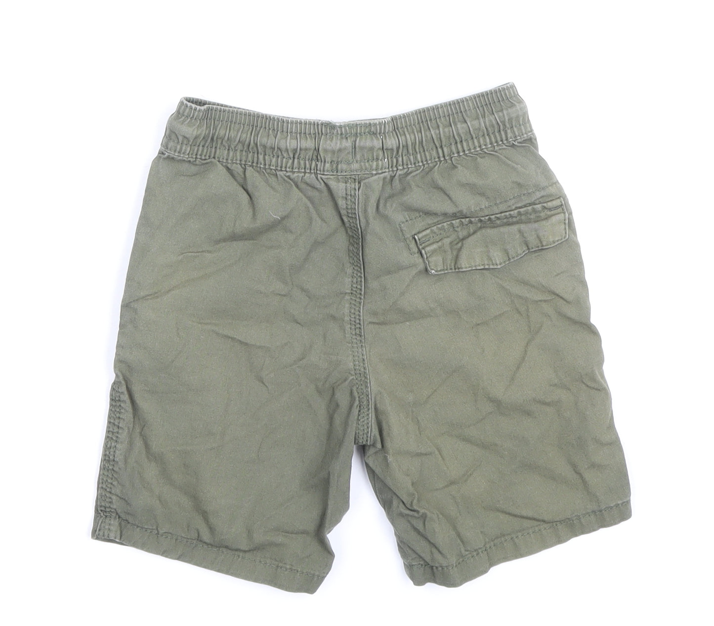 Primark Boys Green Cotton Chino Shorts Size 3-4 Years Regular Drawstring