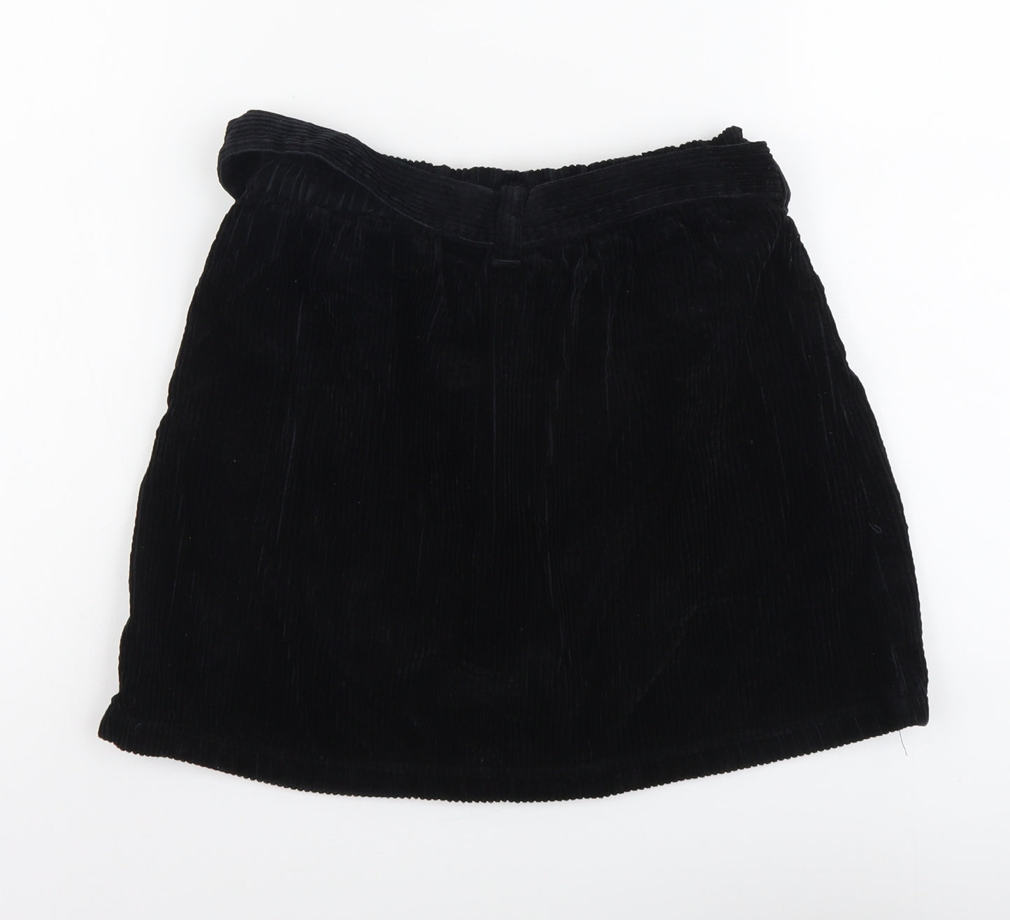 NEXT Girls Black Cotton Mini Skirt Size 13 Years Regular Button