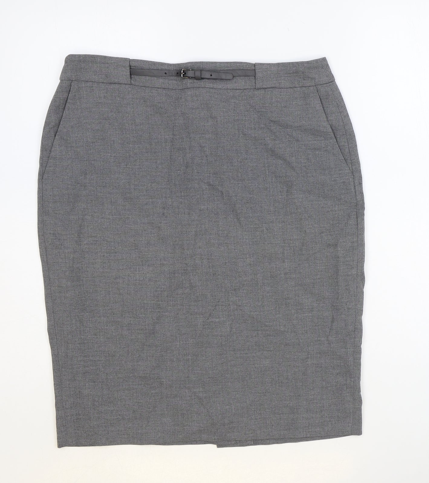 Damsel in a Dress Womens Grey Polyester Straight & Pencil Skirt Size 12 Zip