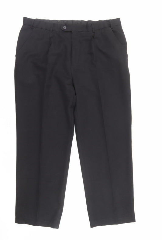 Taylor & Wright Mens Black Polyester Dress Pants Trousers Size 2XL L29 in Regular Zip
