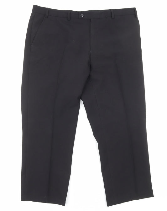 Taylor & Wright Mens Black Polyacrylate Fibre Dress Pants Trousers Size 2XL L29 in Regular Zip