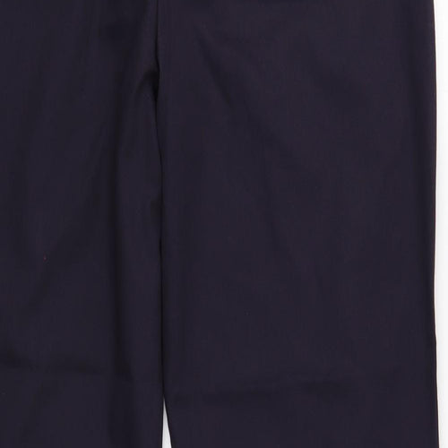 Double TWO Mens Blue Polyester Dress Pants Trousers Size 38 in Regular Zip