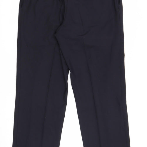 Preworn Mens Blue Polyester Dress Pants Trousers Size 36 in L32 in Regular Zip