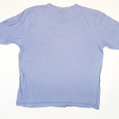 George Mens Blue Cotton T-Shirt Size L Round Neck
