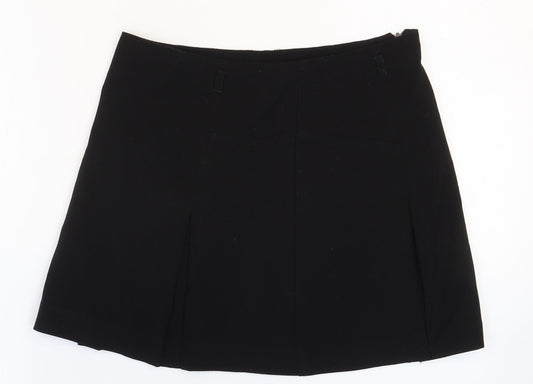 New Look Girls Black Polyester A-Line Skirt Size 12 Years Regular Zip