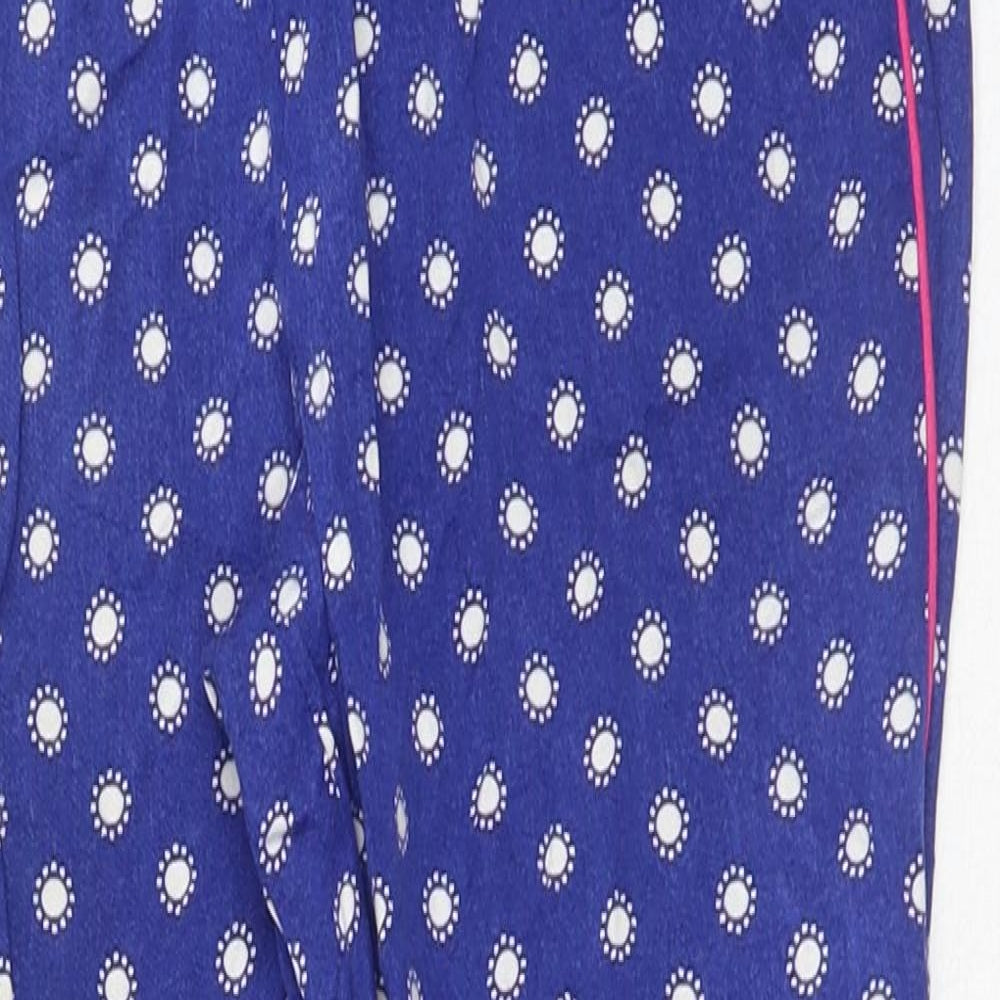 F&F Girls Blue Polka Dot Viscose Jogger Trousers Size 10-11 Years Regular Drawstring