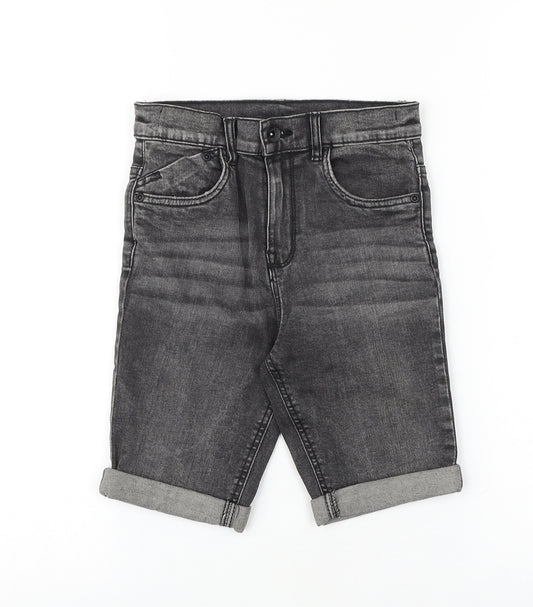 TU Boys Grey 100% Cotton Bermuda Shorts Size 7 Years Regular Zip