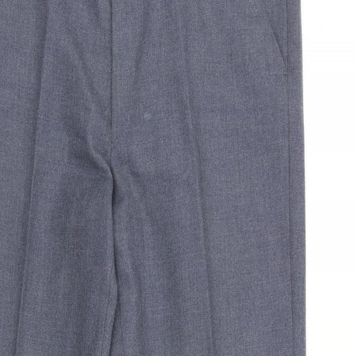 St Michaels Mens Blue Polyester Dress Pants Trousers Size 34 in L33 in Regular Zip