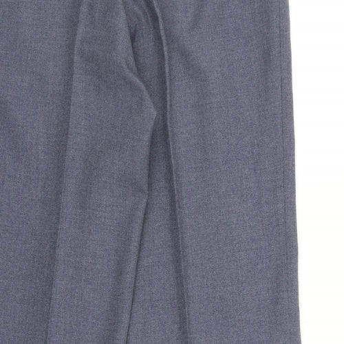 St Michaels Mens Blue Polyester Dress Pants Trousers Size 34 in L33 in Regular Zip