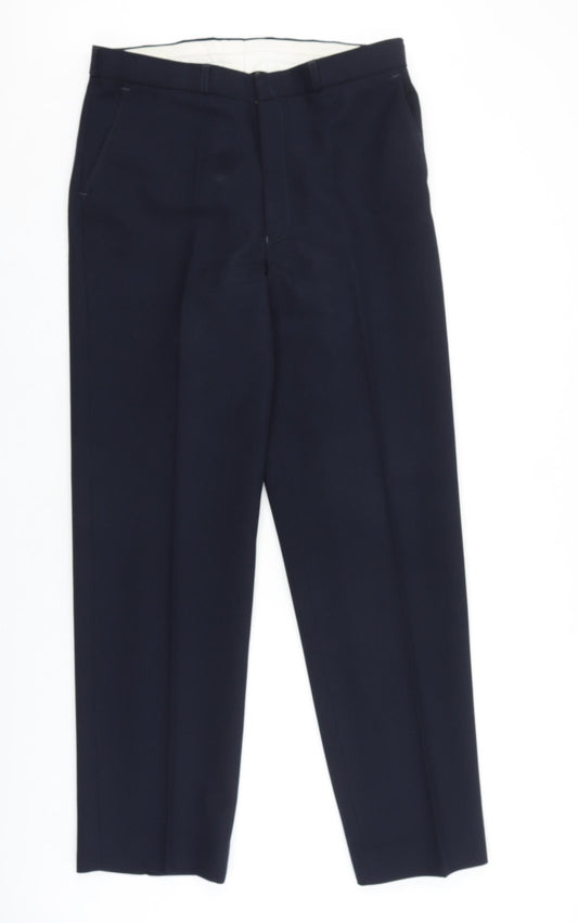 Debenhams Mens Blue Polyester Chino Trousers Size 34 in L31 in Regular Zip