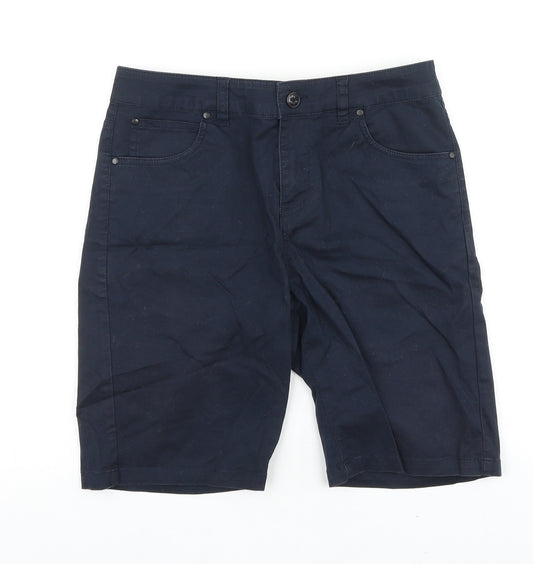 ASOS Mens Blue Cotton Bermuda Shorts Size 30 in L9 in Regular Zip