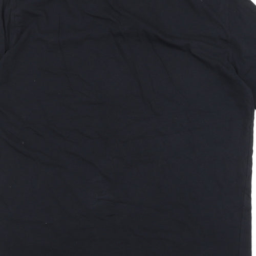 Avenue Mens Black Cotton T-Shirt Size XL V-Neck