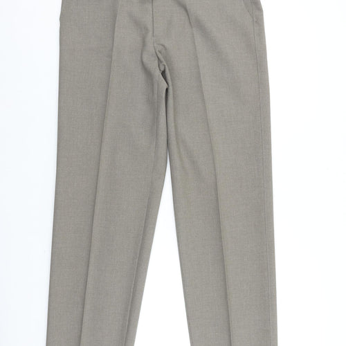 Marks and Spencer Mens Brown Polyester Dress Pants Trousers Size 34 in L33 in Regular Zip