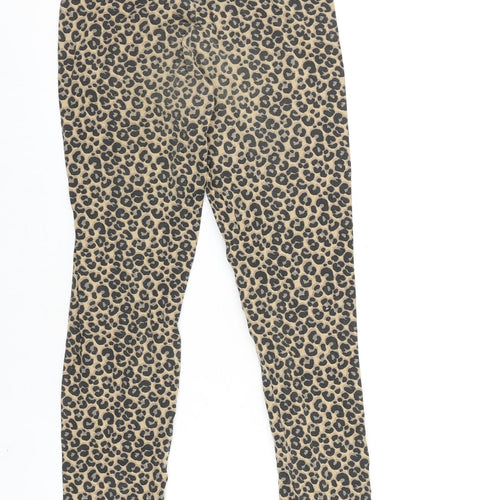Marks and Spencer Girls Brown Animal Print 100% Cotton Jogger Trousers Size 12-13 Years Regular Pullover