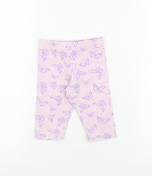 Primark Girls Purple Geometric 100% Cotton Jogger Trousers Size 2-3 Years Regular Pullover - Butterfly