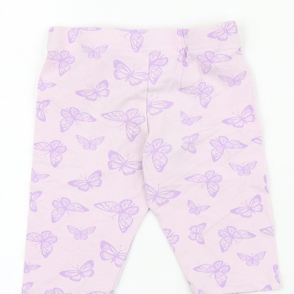 Primark Girls Purple Geometric 100% Cotton Jogger Trousers Size 2-3 Years Regular Pullover - Butterfly