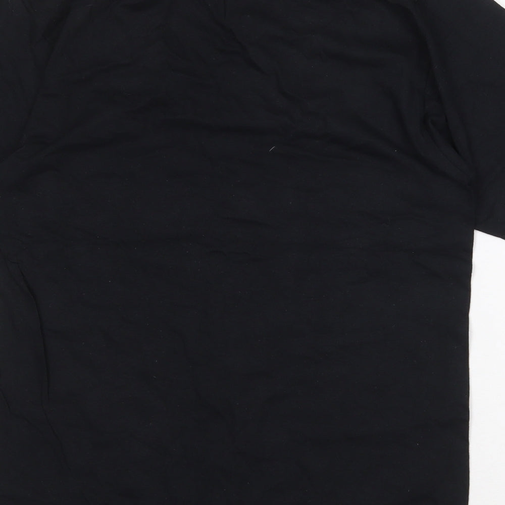 Port & Company Mens Black Cotton T-Shirt Size S Round Neck