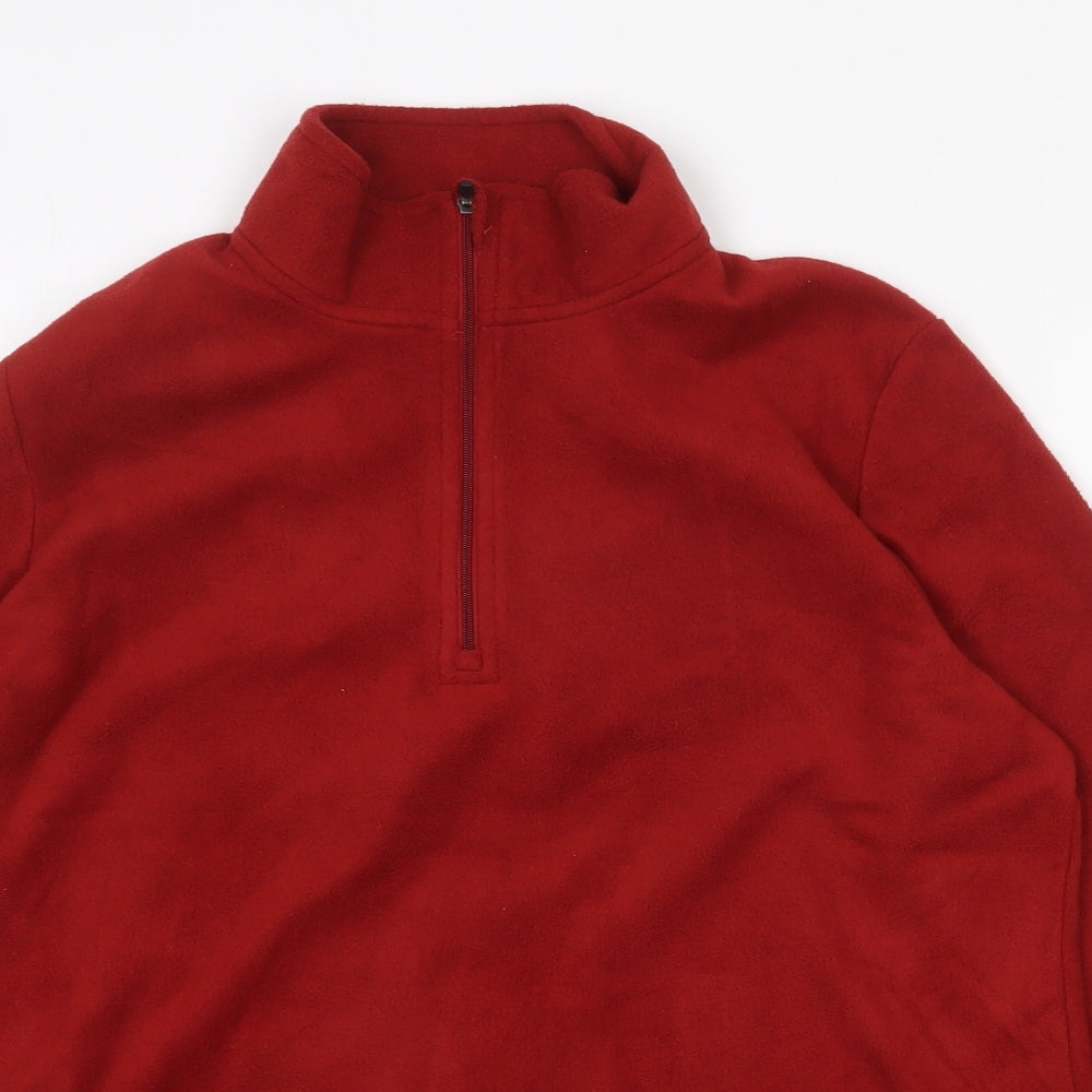 Crane Womens Red Polyester Pullover Sweatshirt Size 12 Zip