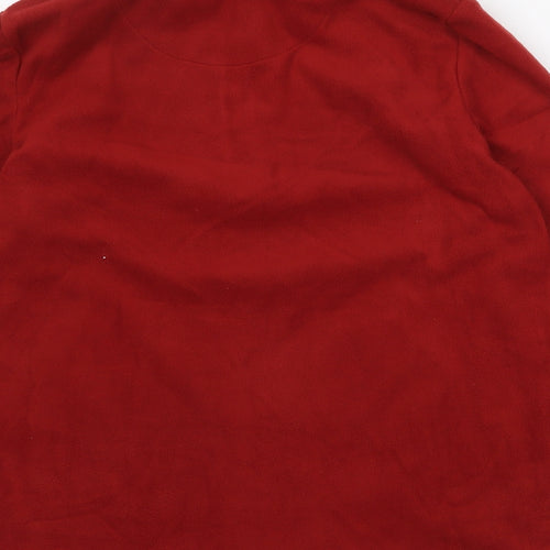 Crane Womens Red Polyester Pullover Sweatshirt Size 12 Zip