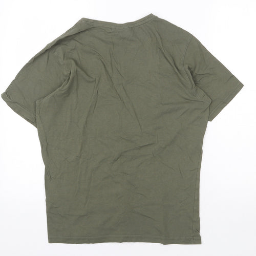 Smith & Jones Womens Green 100% Cotton Basic T-Shirt Size M Round Neck