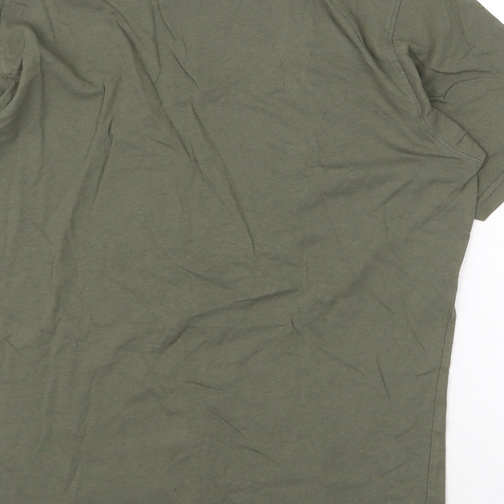 Smith & Jones Womens Green 100% Cotton Basic T-Shirt Size M Round Neck