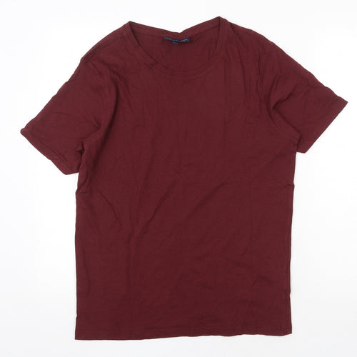 Smith & Jones Womens Red 100% Cotton Basic T-Shirt Size M Round Neck