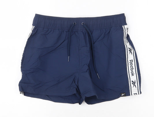 Reebok Mens Blue Polyamide Sweat Shorts Size S Regular Drawstring