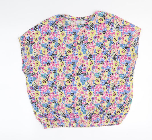 Papaya Womens Multicoloured Geometric Polyester Basic Blouse Size 16 Round Neck