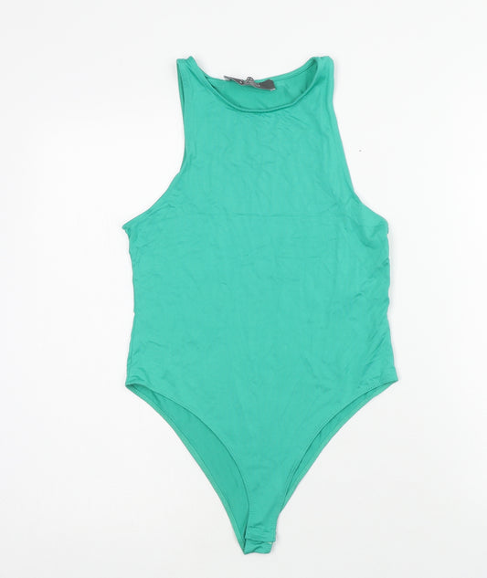 Primark Womens Green Polyester Bodysuit One-Piece Size M Snap
