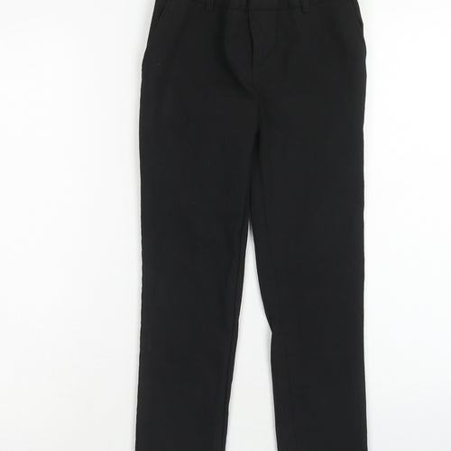 Marks and Spencer Boys Black Polyester Dress Pants Trousers Size 9 Years Regular Zip