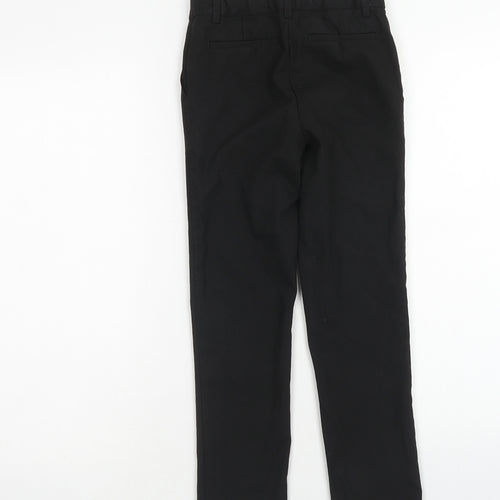 Marks and Spencer Boys Black Polyester Dress Pants Trousers Size 9 Years Regular Zip