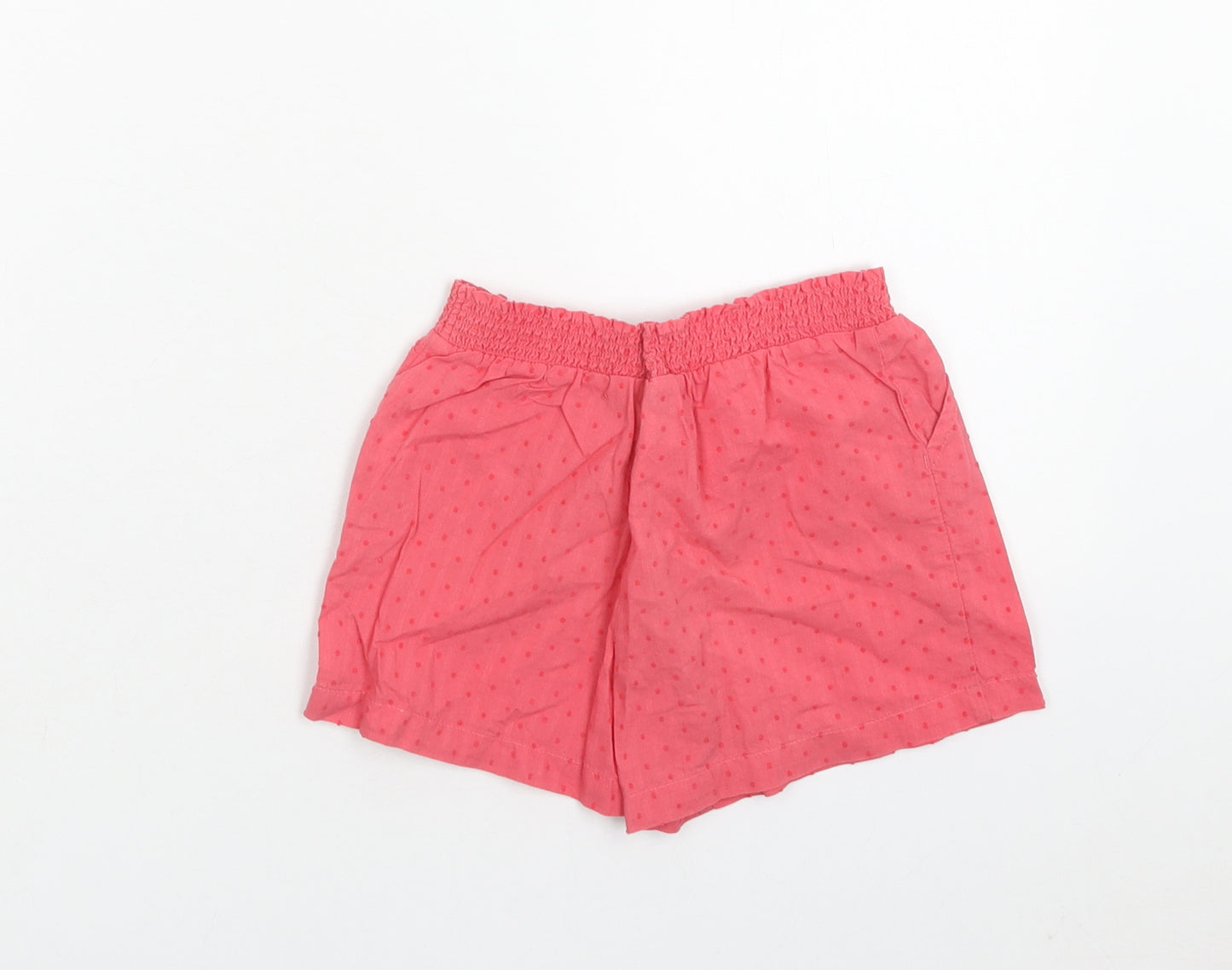TU Girls Pink Geometric Cotton Culotte Shorts Size 4 Years Regular Drawstring