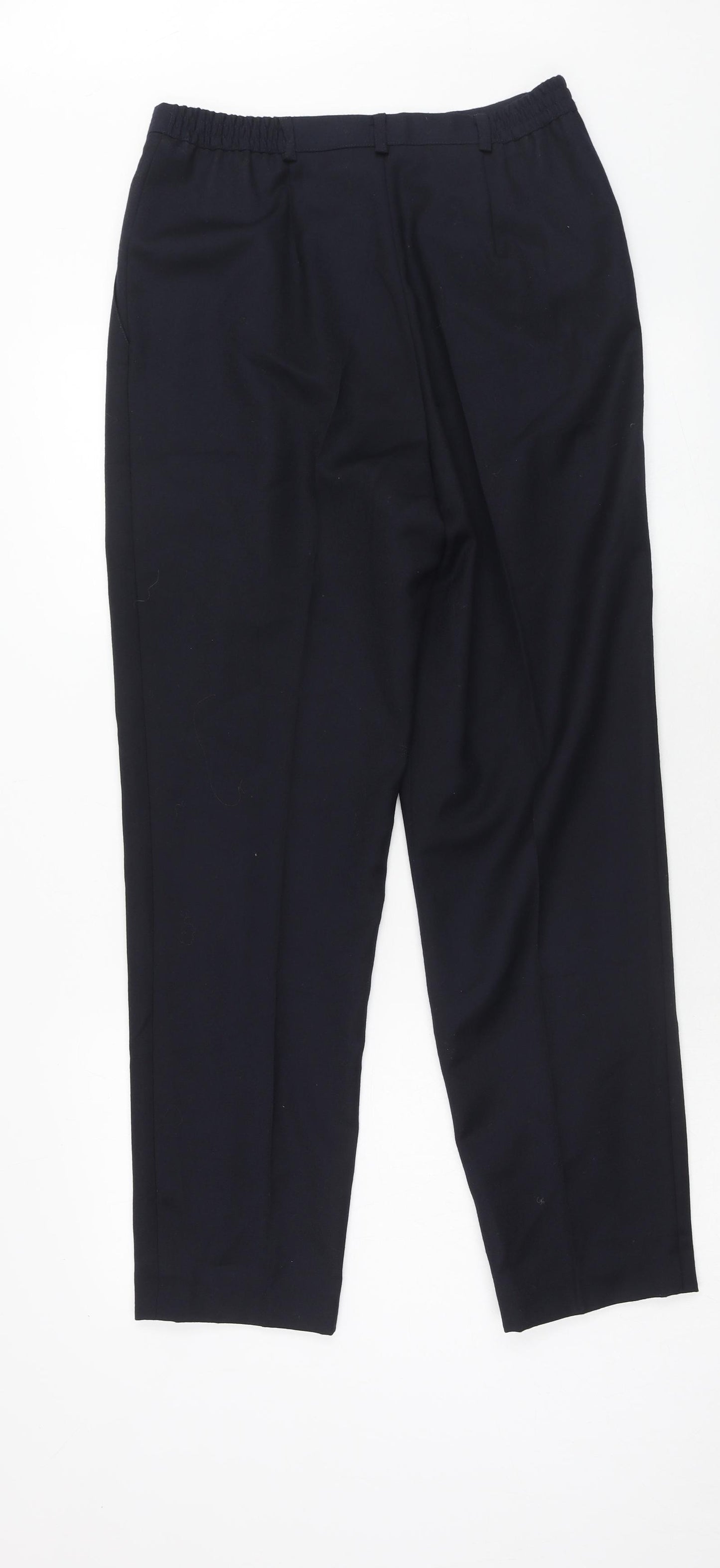 Smith Signature Mens Blue Polyester Dress Pants Trousers Size 30 in Regular Zip