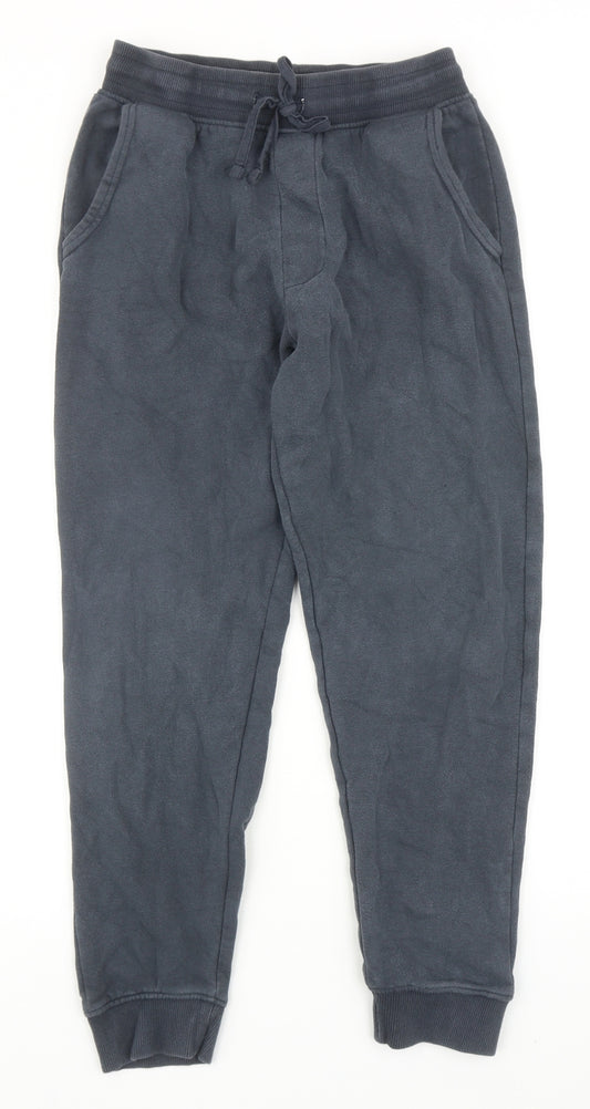 George Mens Black Cotton Sweatpants Trousers Size S Regular Drawstring