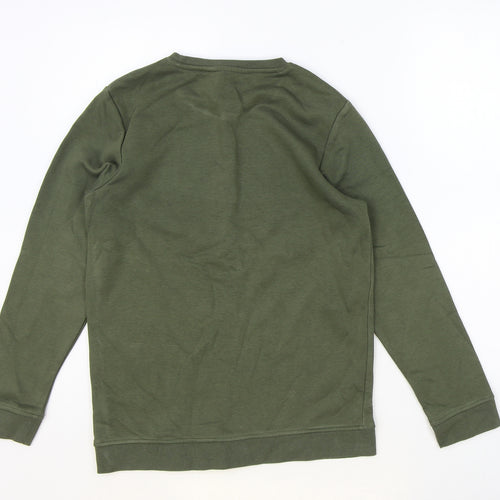 George Boys Green Cotton Pullover Sweatshirt Size 12-13 Years Pullover