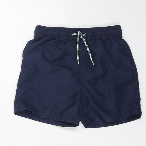 Mountain Warehouse Boys Blue Cotton Sweat Shorts Size 7-8 Years Regular Drawstring - Swim Shorts