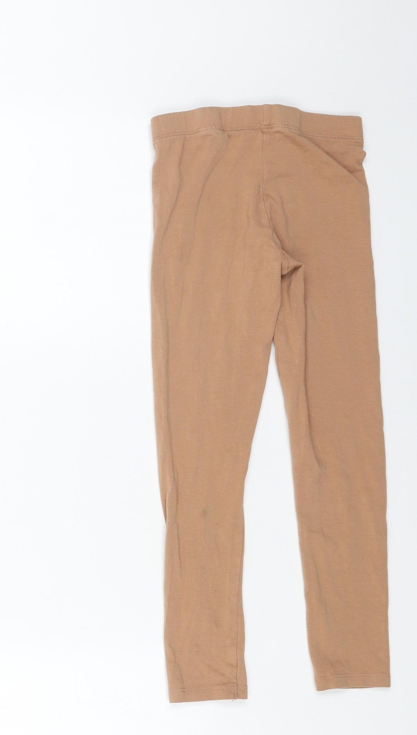 H&M Girls Beige Cotton Jogger Trousers Size 7-8 Years Regular Pullover