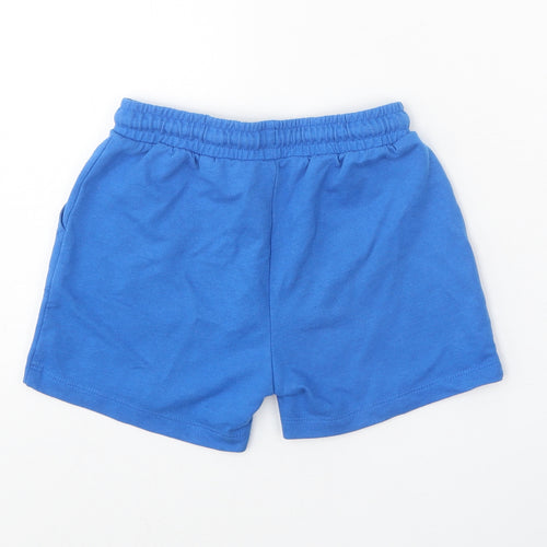 Matalan Boys Blue Cotton Sweat Shorts Size 5-6 Years Regular Drawstring