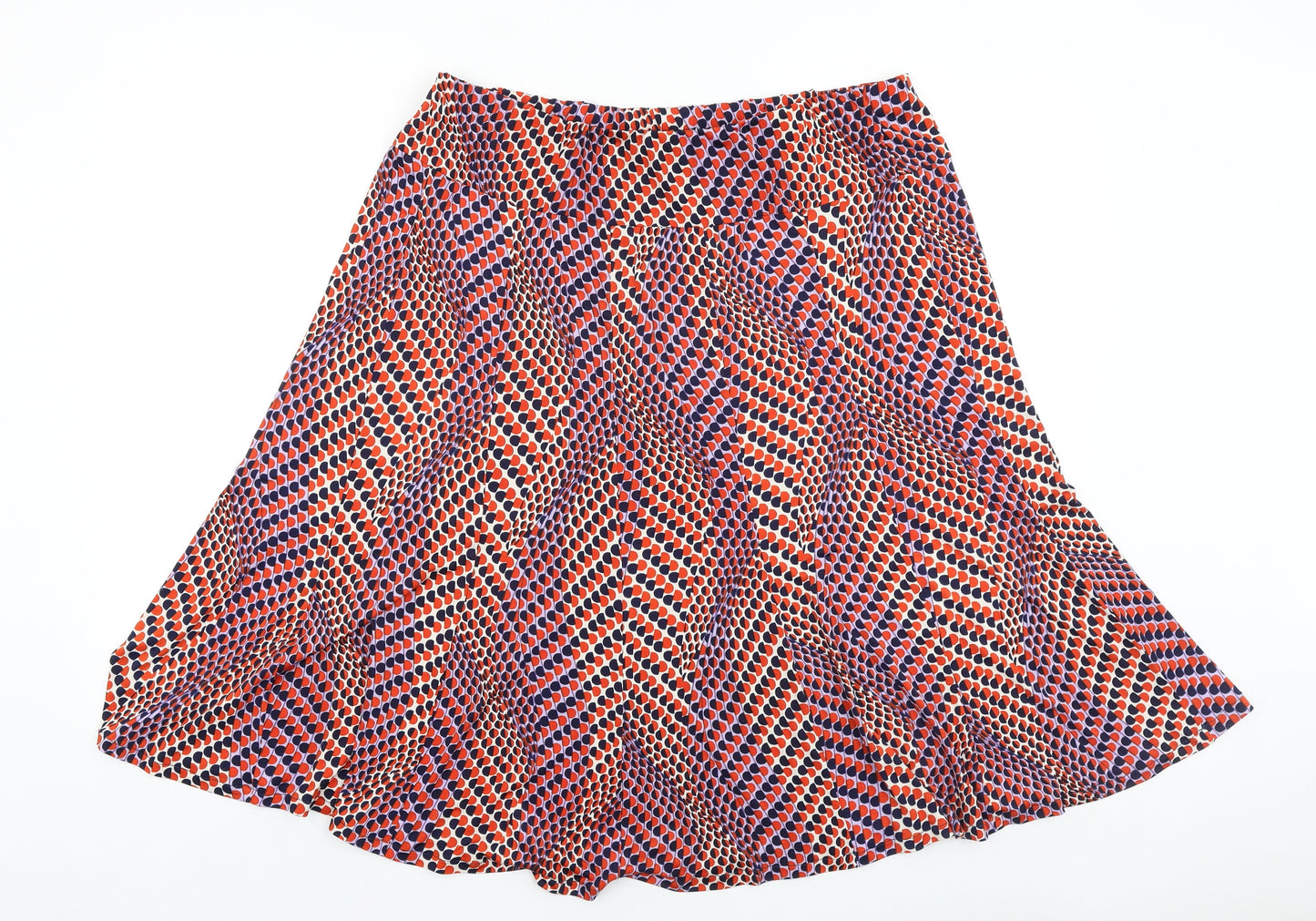 Nightingales Womens Multicoloured Geometric Viscose Skater Skirt Size 34 in