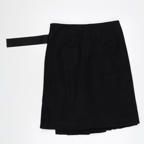 COS Womens Black Wool Wrap Skirt Size 12 Zip