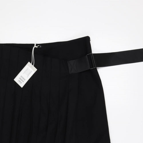COS Womens Black Wool Wrap Skirt Size 12 Zip