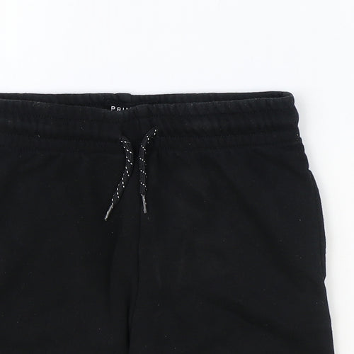 Primark Boys Black Cotton Sweat Shorts Size 6-7 Years Regular Tie