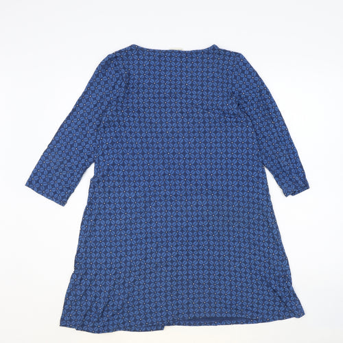 Seasalt Womens Blue Floral Viscose Sheath Size 10 Round Neck Pullover