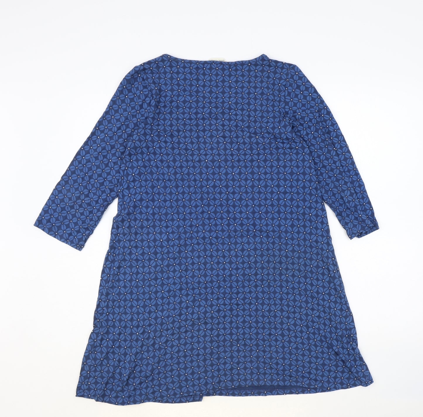 Seasalt Womens Blue Floral Viscose Sheath Size 10 Round Neck Pullover