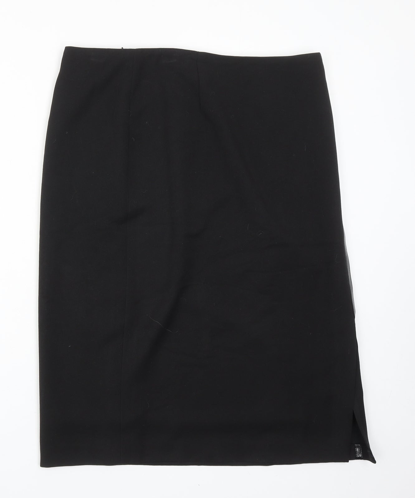 Aria Womens Black Polyester Straight & Pencil Skirt Size 14 Zip