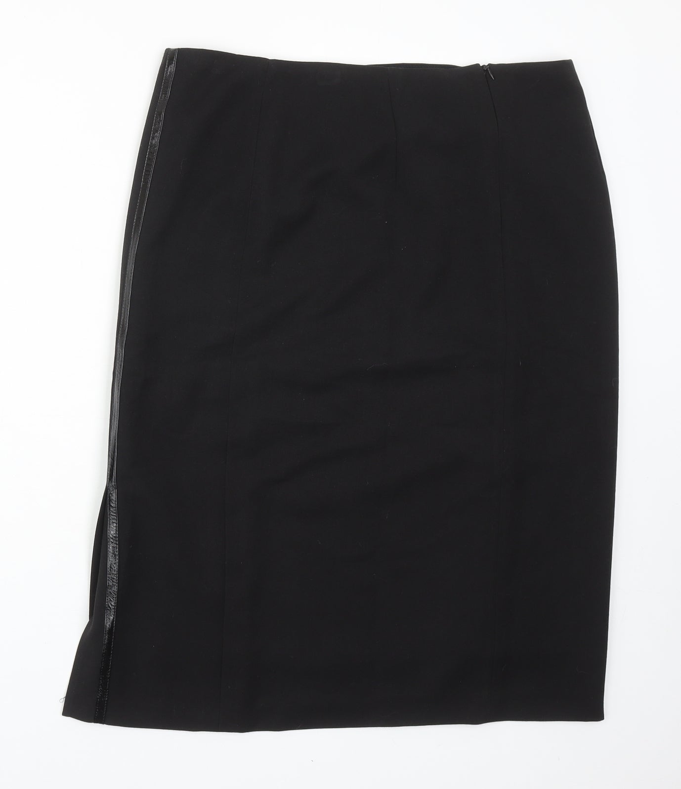 Aria Womens Black Polyester Straight & Pencil Skirt Size 14 Zip