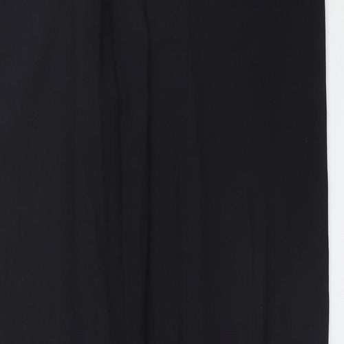 MICHELE Womens Black Wool Trousers Size 10 Regular Zip