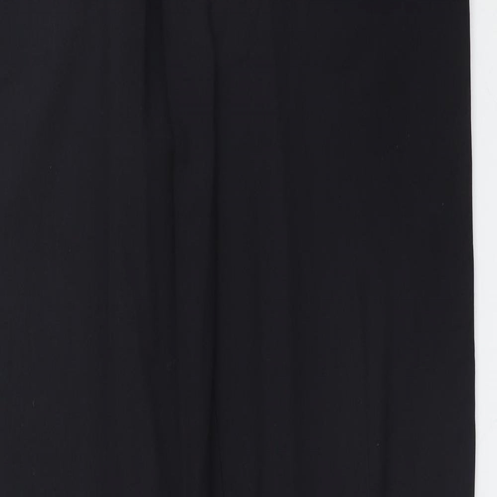 MICHELE Womens Black Wool Trousers Size 10 Regular Zip
