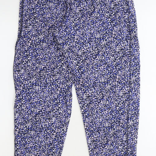 Marks and Spencer Womens Blue Geometric Viscose Compression Leggings Size 10 Athletic Pullover